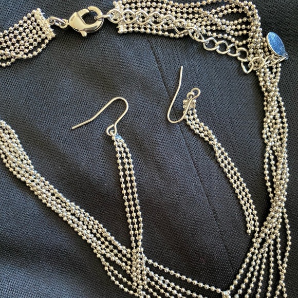 Silver Necklace with Matching Earrings. - Picture 2 of 5